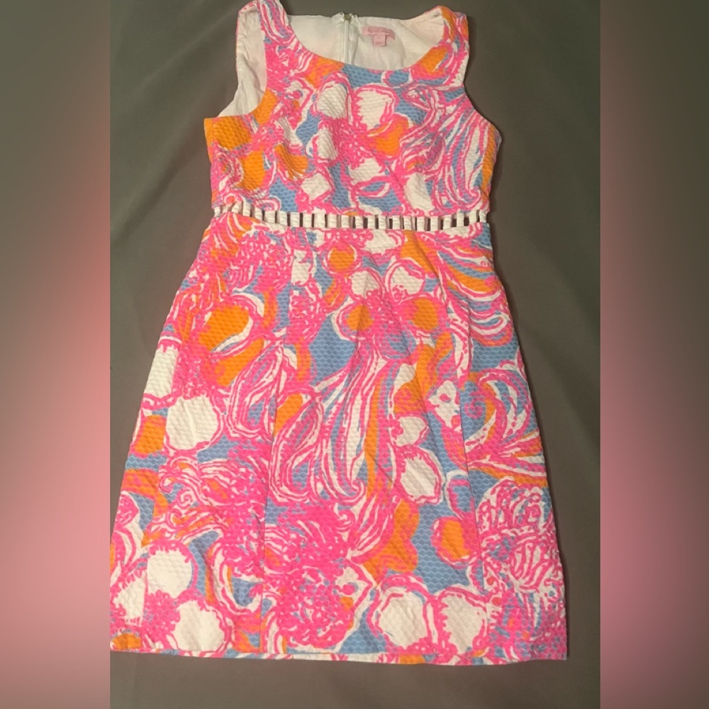 Lilly Pulitzer Pink and Orange Midi Dress